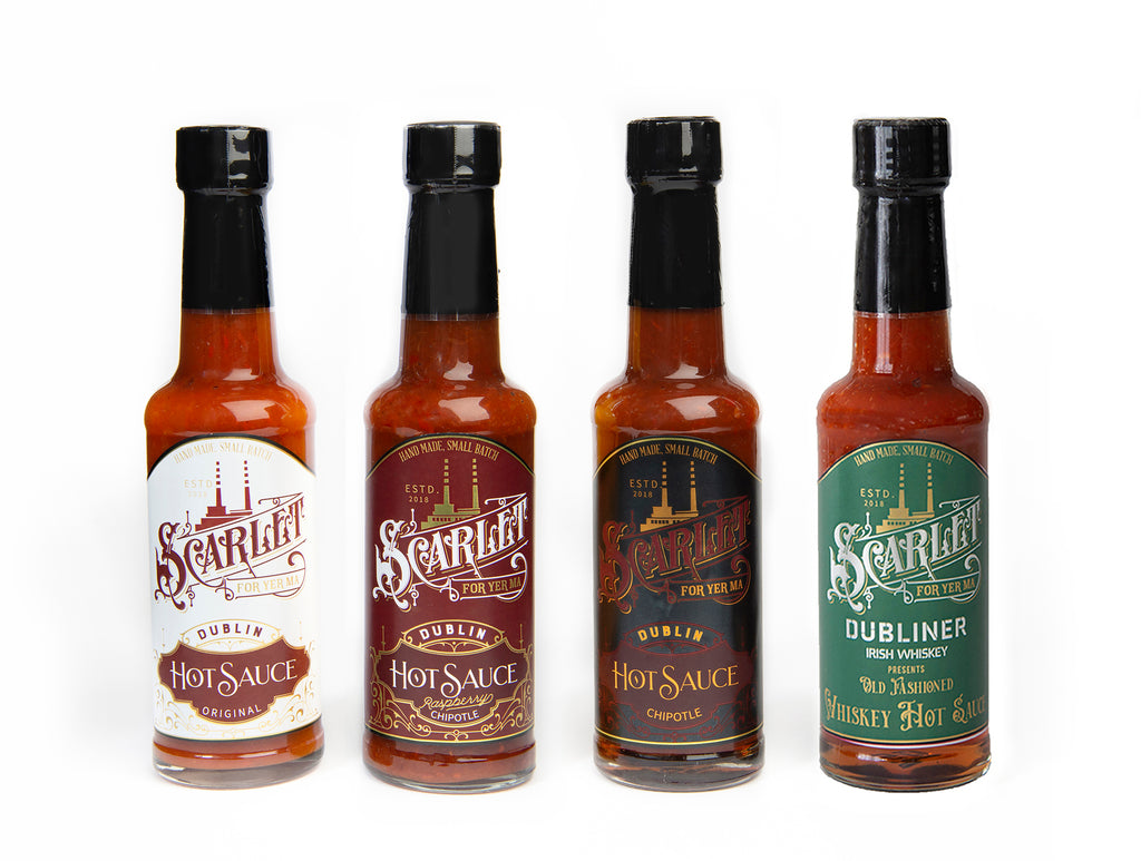 Scarlet Variety Pack -  4 bottles - Original, Chipotle, Raspberry Chipotle & Whiskey